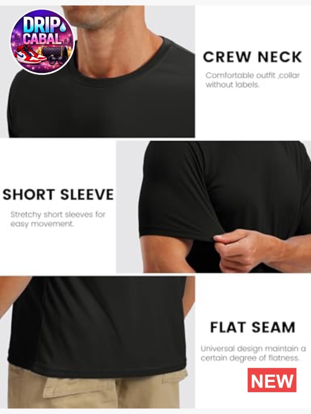 Men's UPF 50+ Quick Dry Athletic T-Shirt Short Sleeve Rash Guard - Picture 6 of 7